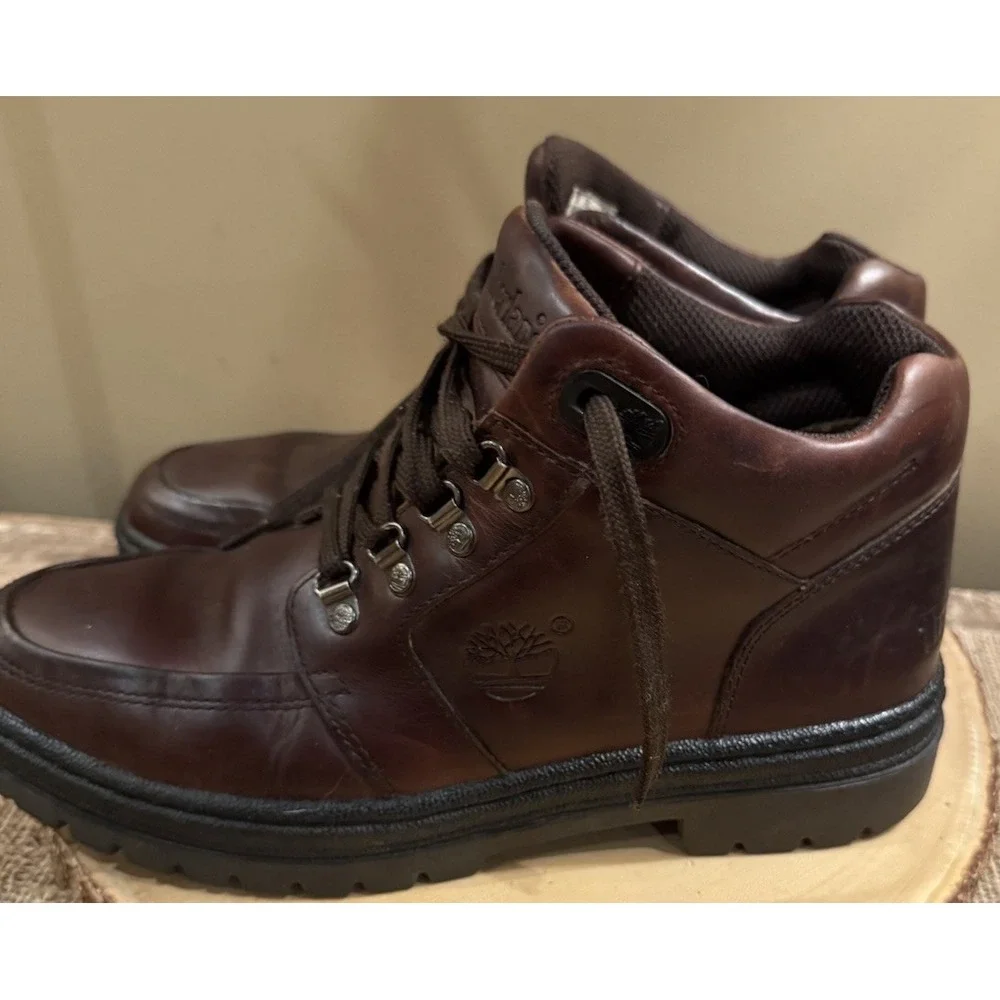 Timberland US Men's Size 10M‎ mahogany Leather Chukka Lace Boots Style 69035